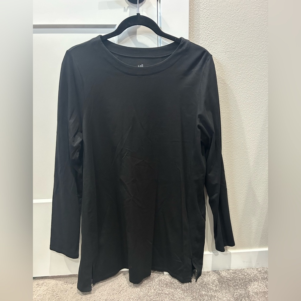 J.Jill Black Tunic Luxe Supima Forward-Seam Tunic